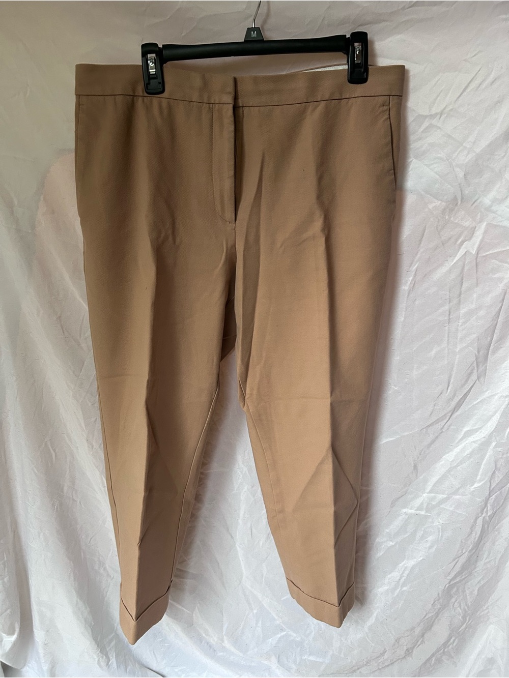 Ann Taylor Curvy Fit Camel Ankle Pants 14 Cuffed